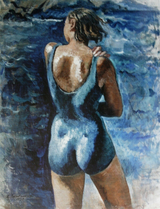Зинаида Серебрякова. Катя на пляже,1930. Холст, масло, 92х72. Частное собрание (536x700, 456Kb)