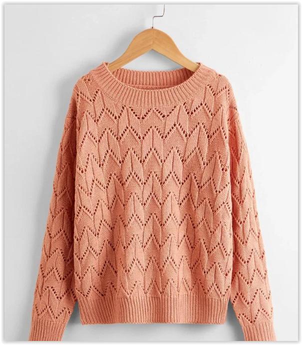 Узоры для вязания стильного женского пуловера на спицах