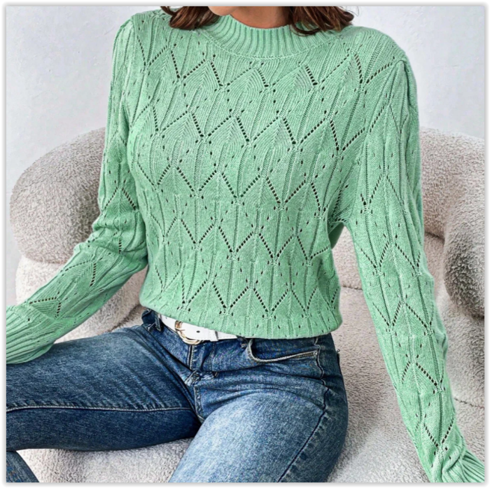 Вязаный свитер мятного цвета ELIS купить в интернет-магазине Wildberries