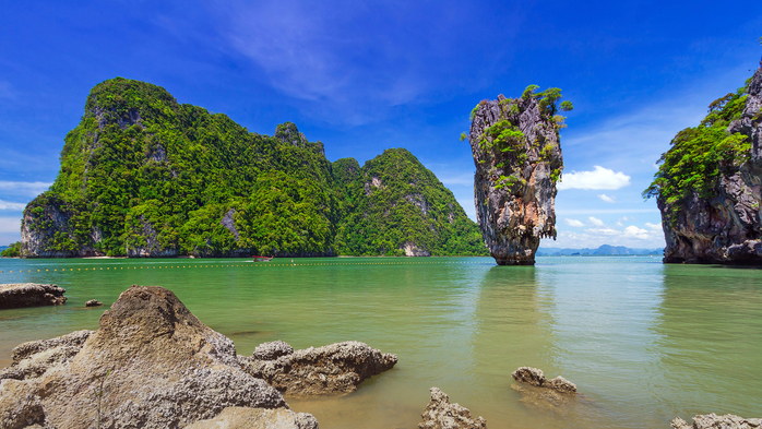 Ko Tapu rock on James Bond Island, Phang Nga Bay, Thailand (700x393, 433Kb)