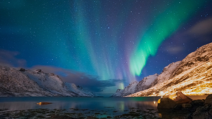 The polar lights, Ersfjord, Tromsø, Norway (700x393, 285Kb)