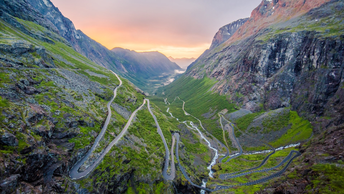 Trollstigen or Troll's Path mountain road and pass, Rauma, Møre og Romsdal, Norway (700x393, 397Kb)