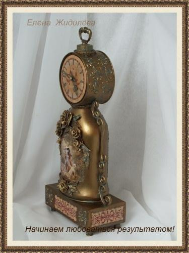 Имитация бронзы. Каминные часы из бутылки (23) (375x500, 105Kb)