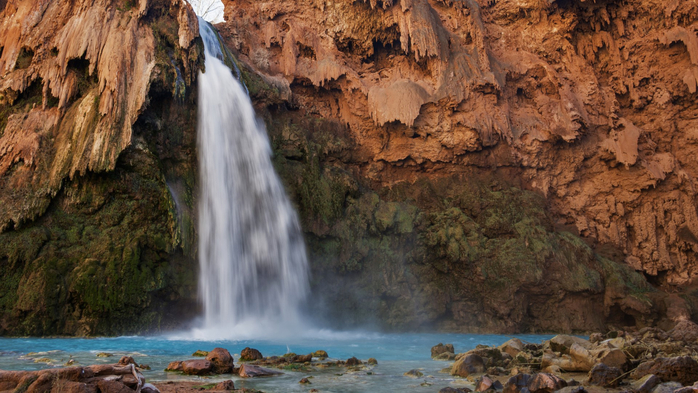 Havasu Falls, Havasupai indian reservation, Grand Canyon, Arizona, USA (700x393, 399Kb)