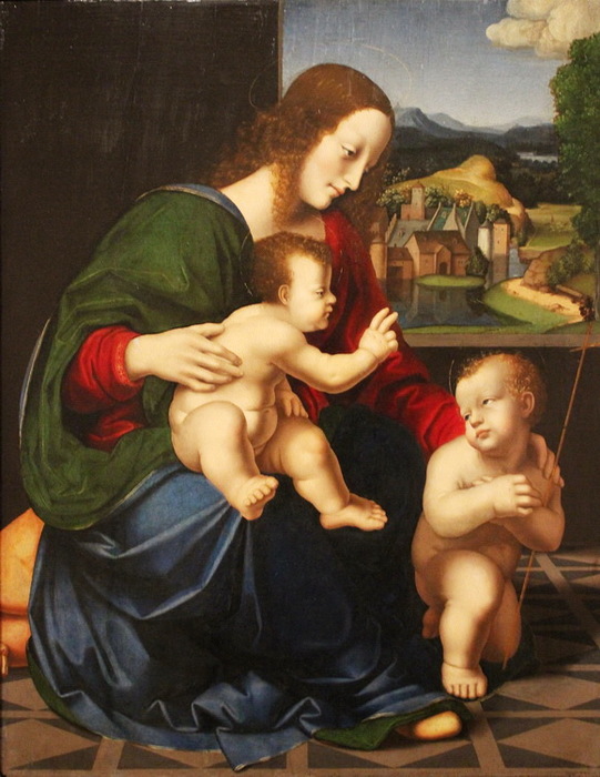 1505-1510 Madonna-and-Child-with-St-John-the-Baptist-oil-on-panel-Seattle-Art-Museum (541x700, 120Kb)