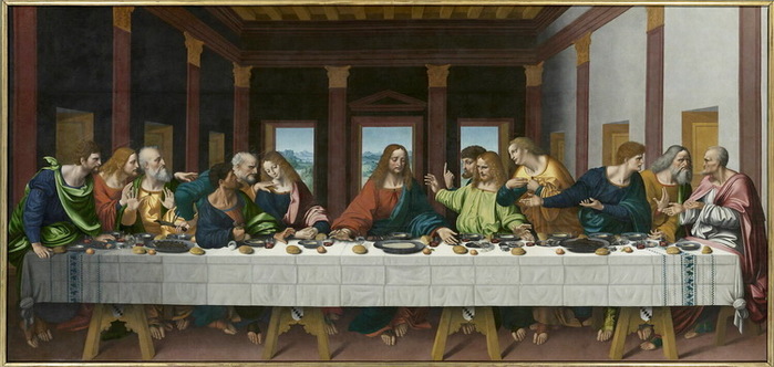 1524 . after-Leonardo-da-Vinci-Last-Supper. oil-on-canvas-Mus_e-de-la-Renaissance-Ch_tea 3 (700x332, 88Kb)