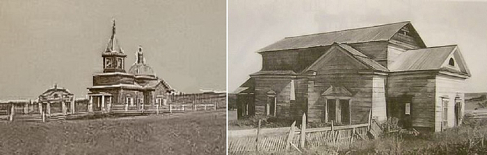 Кошмаки. Церковь Богоявления Господня, 1854 г. (н. ХХ в.) (арх и совр. фото) (700x224, 116Kb)