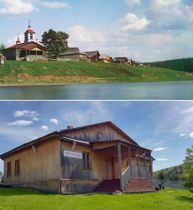 Усть-Утка. ц. Илии прор.,1900 г. в Усть-Уткинской Пристани (арх. и совр. фото) (643x700, 136Kb)