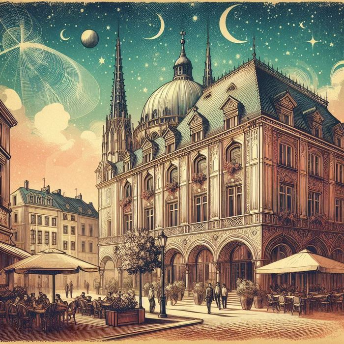 Vintage Styl Illustration eines europäiscen Raum3 (700x700, 154Kb)