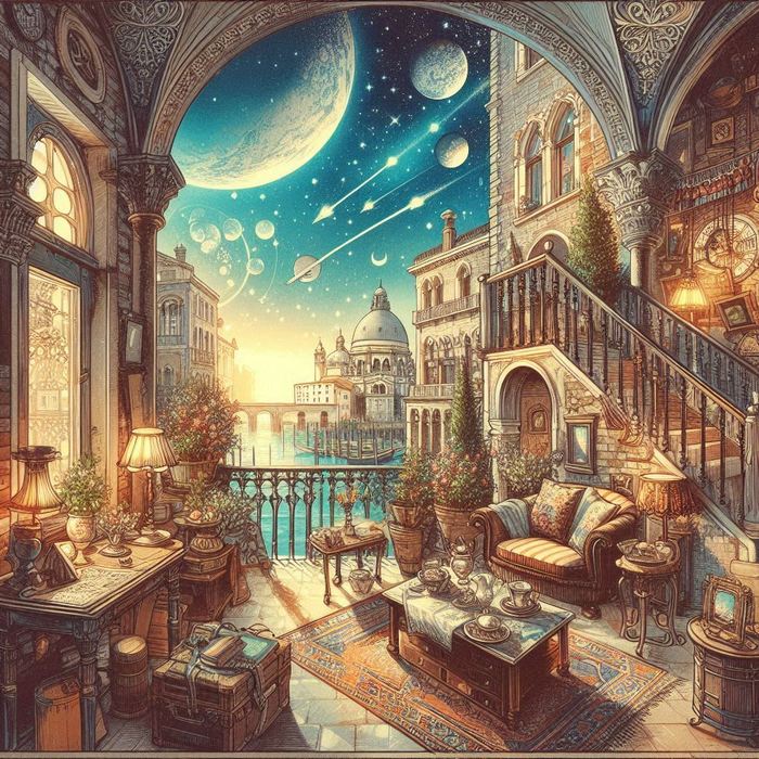 Vintage Styl Illustration eines europäiscen Raum2 (700x700, 152Kb)