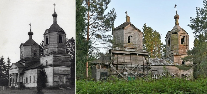 Пестово. ц. Сергия Радонежского, 1881 г. (арх. и совр. фото) (700x319, 234Kb)