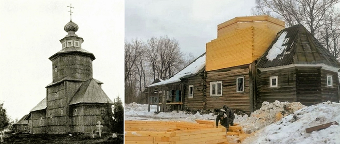 Сушигорицы. Знаменская ц., 1726 г. (арх. и совр. фото) (700x297, 207Kb)