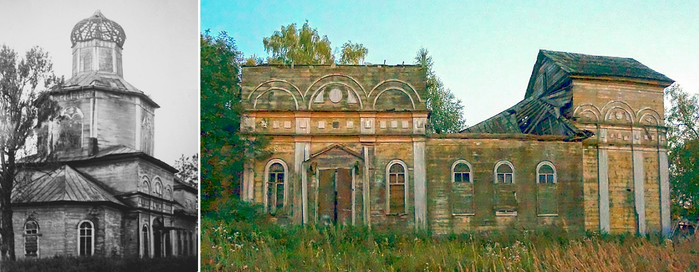 Селище-Хвошня. ц. Рождества Христова, 1845 г. (арх и совр. фото) (700x272, 246Kb)