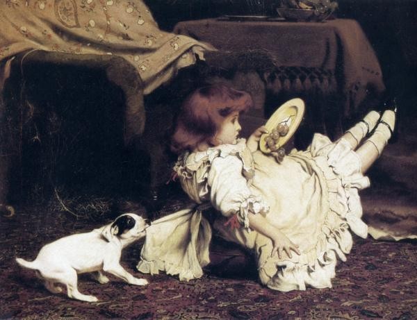 Charles Burton Barber - A Mischievous Puppy 