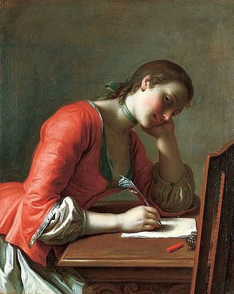 Pietro Rotari, Young Girl Writing a Love Letter, 1755