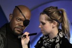 Сэмюэл Л Джексон (Samuel L Jackson)  в роли Фури (Fury) в новом фильме, который готовится к прокату. Выставка восковых фигур 'Марвел Супергерои 4D' (Marvel Super Heroes 4D) в музее мадам Тюссо, Лондон, 2 июня 2010 года.