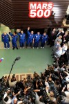 Участники эксперимента Mars500. Эксперимент по имитации миссии на Марс, Mars500 в Москве, 3 июня 2010 года.