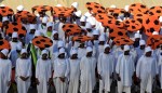 Церемония открытия чемпионата мира по футболу на стадионе Soccer City в Йоханнесбурге, ЮАР, 11 июня 2010 года.