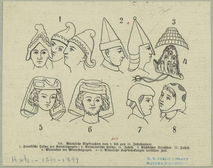 [Hats and headdresses, 14th century.].jpg