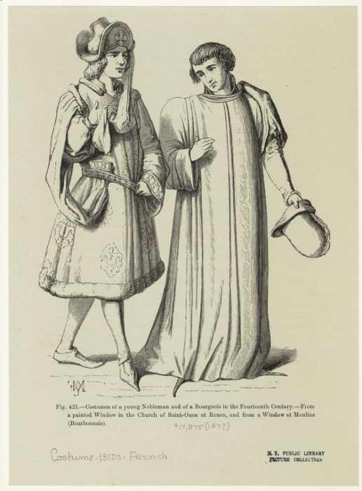 Costumes of a young nobleman and of a bourgeois in the fourteenth century..jpg