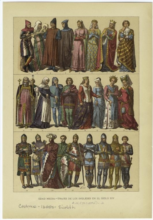 Edad media - trajes de los ingleses en el siglo XIV..jpg