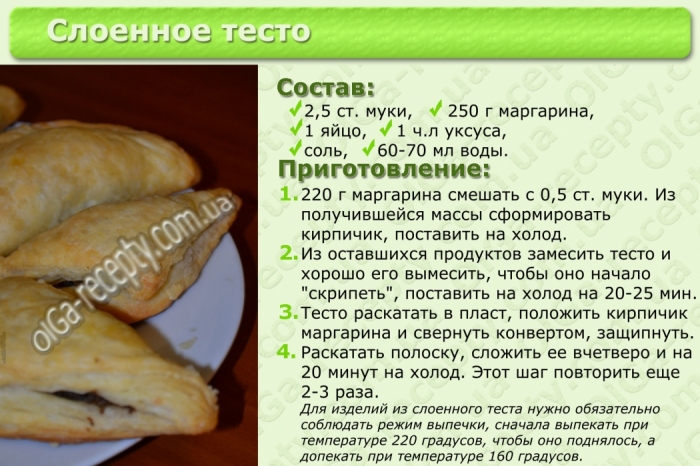 Простые рецепты слоёного теста в домашних условиях 631