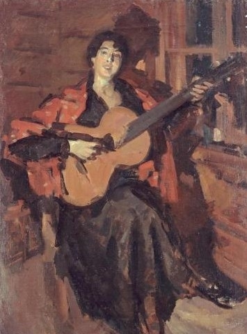 Korovin, Constantin (1861-1939) - Woman with Guitar (2)