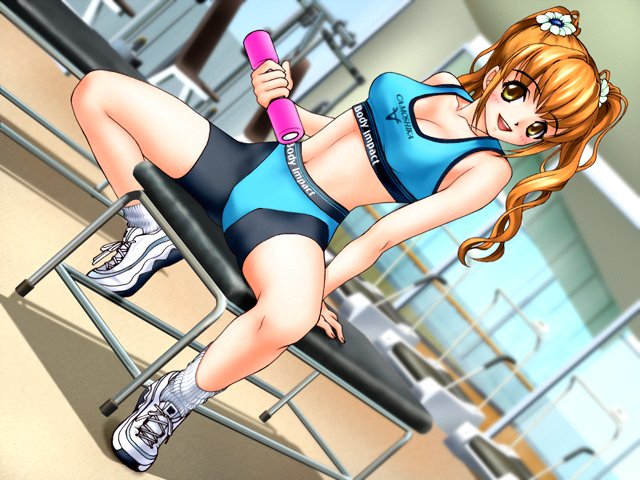 Gym pigtails vintage tgirl