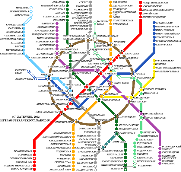 Карта московских метро города