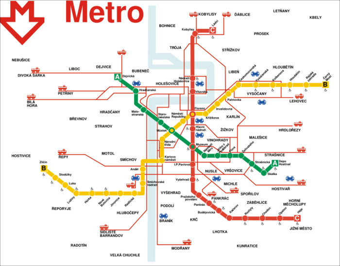 Схема метро праги на русском