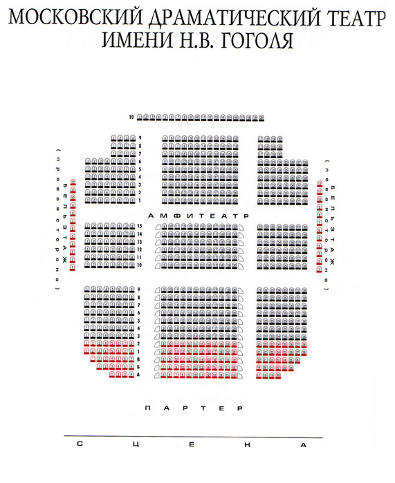 Схема зала театра гоголя