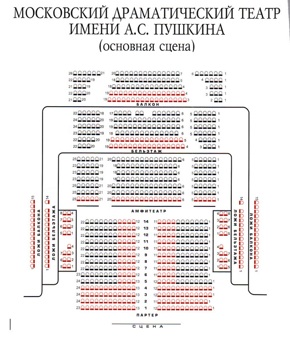 Схема зрительного зала в театре