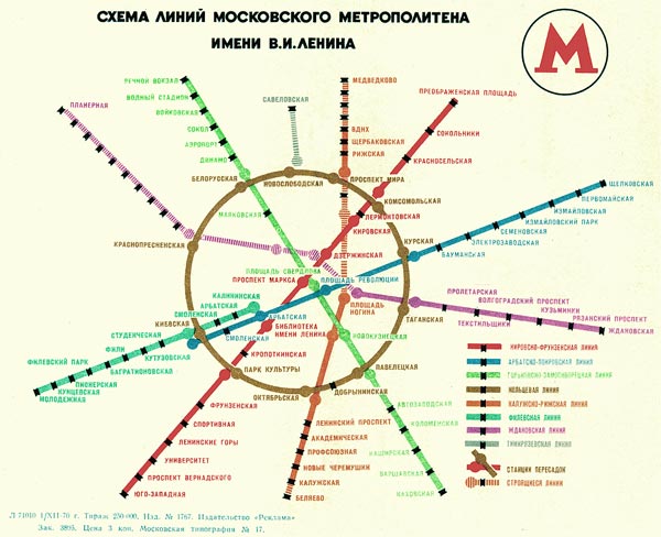 Схема метро 1980