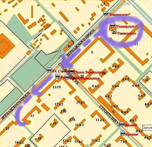 Карта метро университет