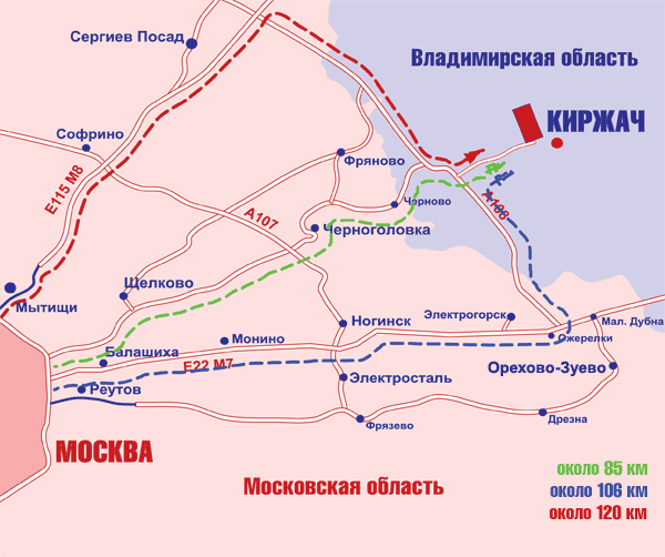 Карта киржача владимирской