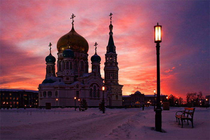 Успенский собор Омск зима