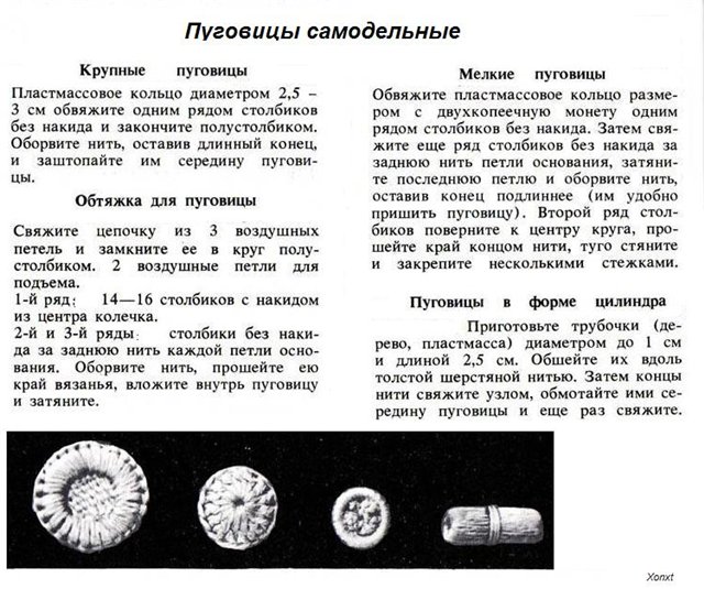 Вязаные пуговицы крючком схемы и описание