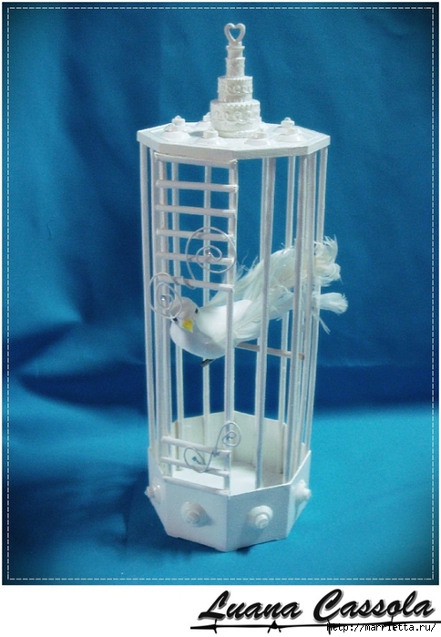 Декоративная птичья клетка из шашлычных палочек и крышек от конфетных коробок (10) (484x700, 249Kb)