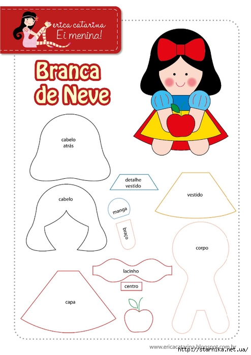 Branca de Neve molde (494x700, 165Kb)