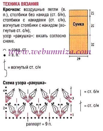 Сумка зефирка схема