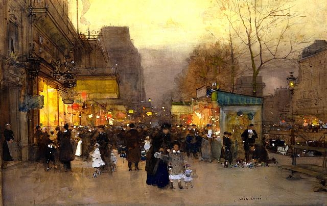 Luigi Loir - Les baraques du jour de l'An, Paris, Porte Saint Martin (1890) (640x404, 177Kb)