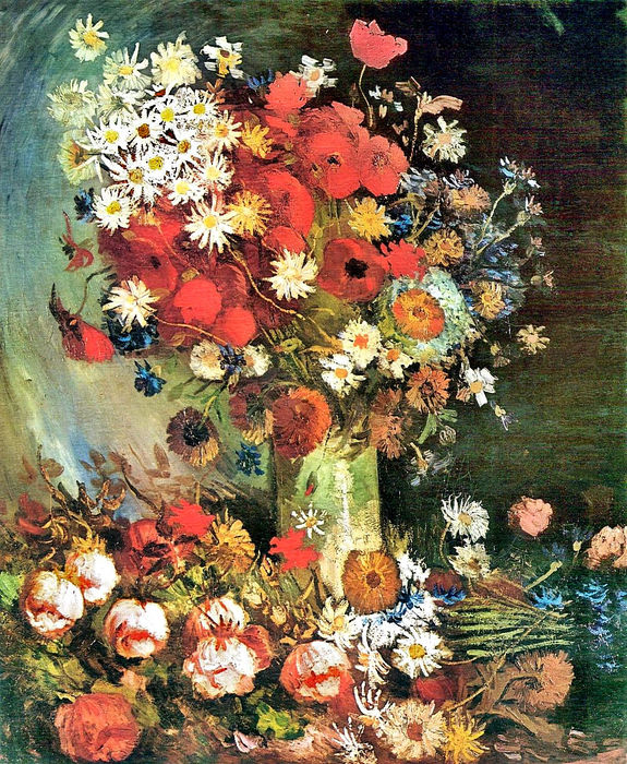 Vase with Poppies, Cornflowers, Peonies and Chrysanthemums, 1886 (575x700, 194Kb)