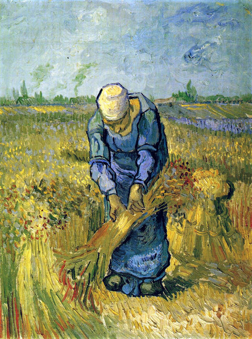 Peasant Woman Binding Sheaves (after Millet), 1889 (520x700, 143Kb)