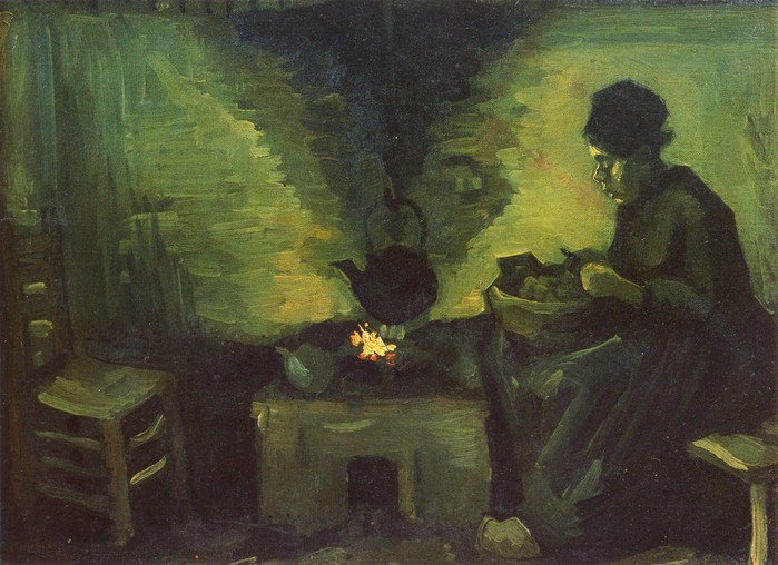 Peasant Woman by the Fireplace, 1885 (700x508, 124Kb)