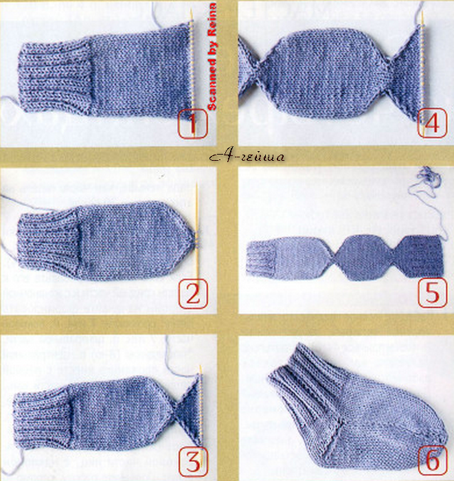 Вязаные носки на двух и пяти спицах - описание схем вязания для начинающих