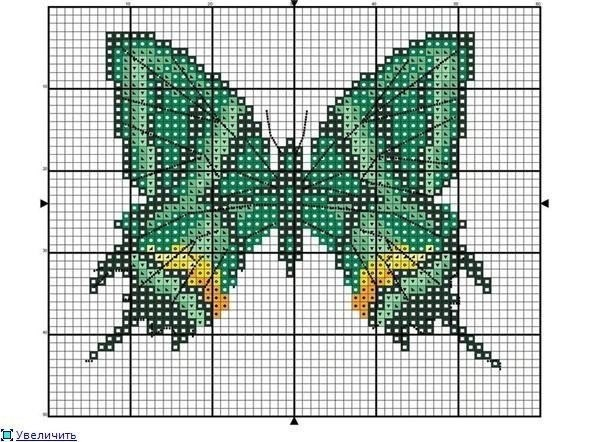 Схема вышивки «девушка с бабочками» (№) - Вышивка крестом