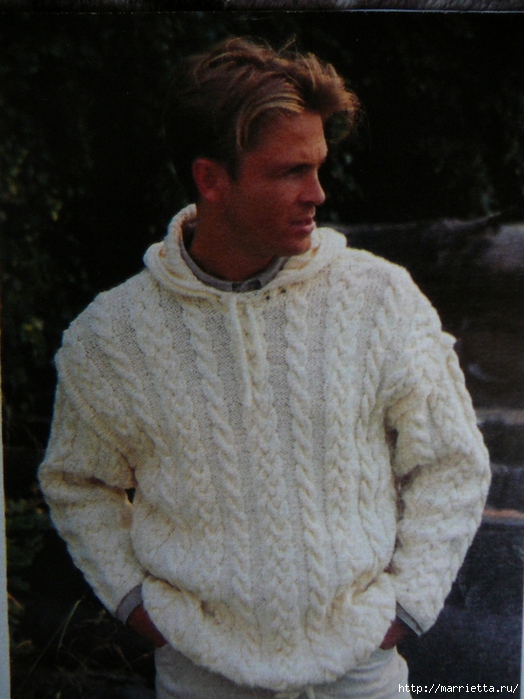 Два вязаных спицами мужских пуловера (2) (524x699, 245Kb)