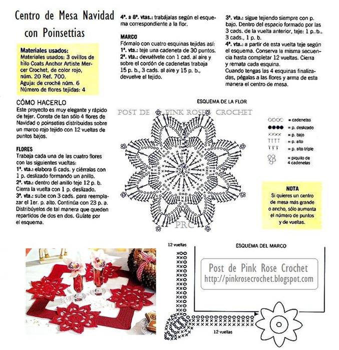 Centro de Mesa Navidad Croche GR. PRose Crochet (677x700, 376Kb)