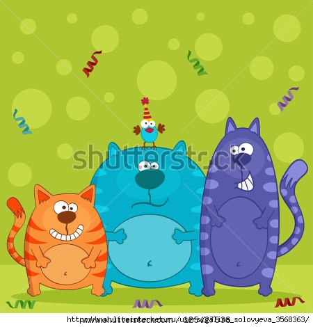 stock-vector-funny-cats-and-bird-vector-125427536 (450x470, 95Kb)