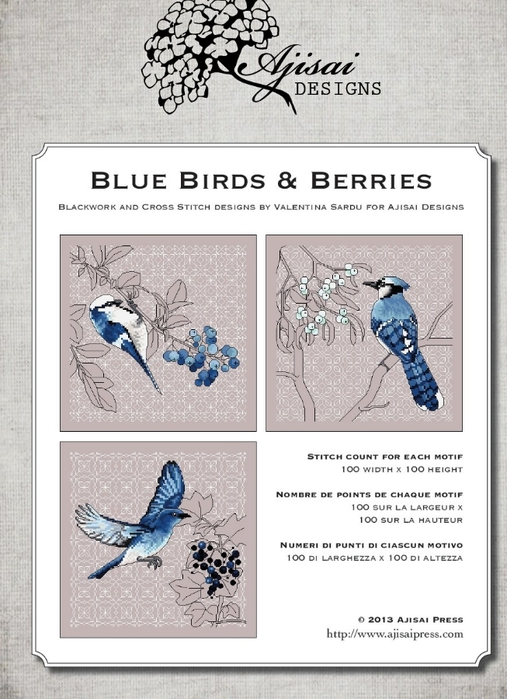Blue Birds & Berries-Valentina Sardu-Ajisai Press 2013  (507x700, 233Kb)